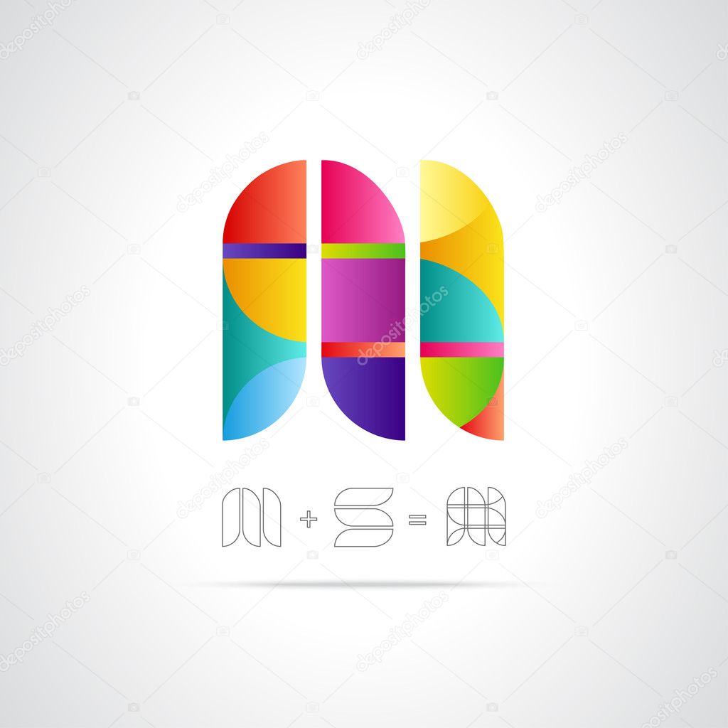 Combination of Letters M and S. Abstract Vector Logo Design Template. Creative Concept Icon
