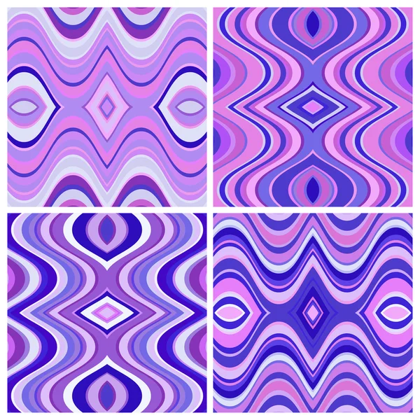 ベクトル シームレスな抽象的な波状の背景のセット — ストックベクタ