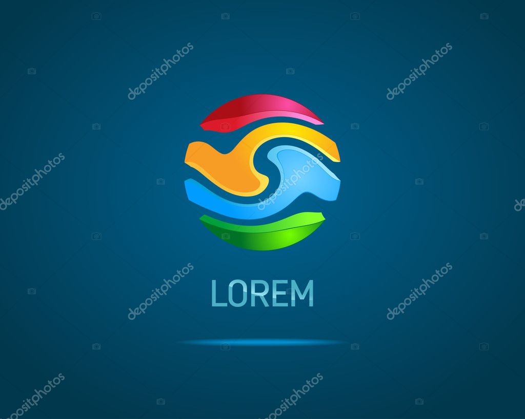Abstract Vector Logo Design Template. Creative Round Concept Icon