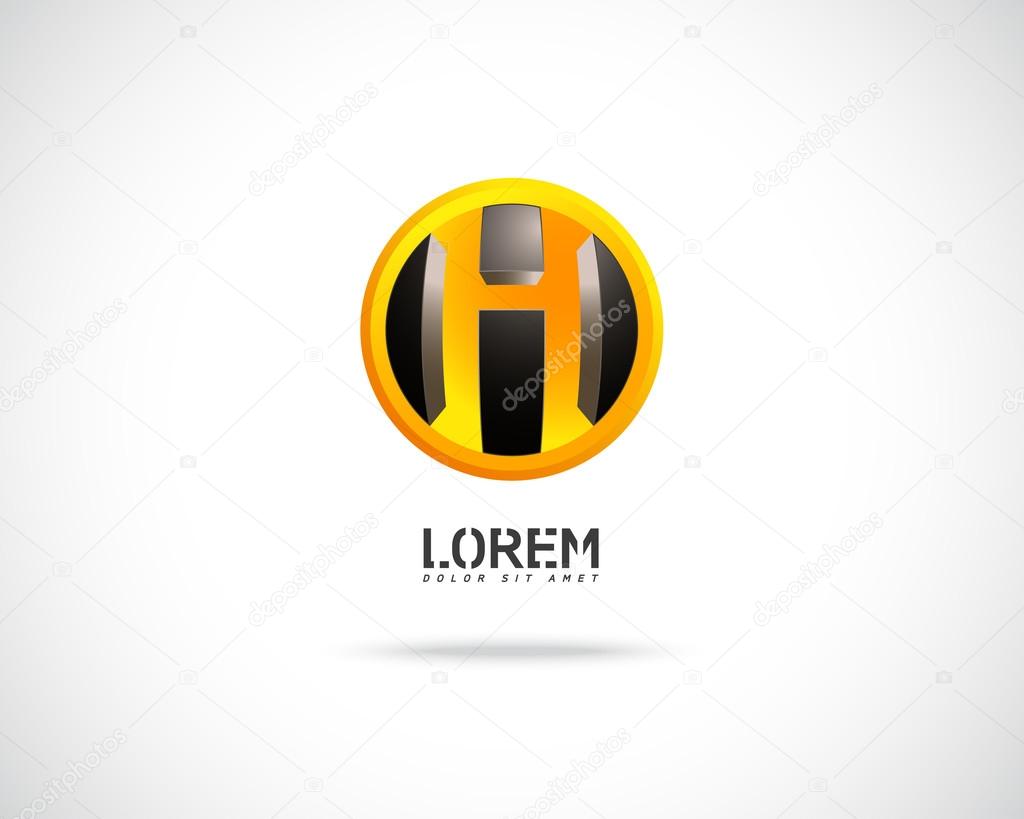 Abstract Vector Logo Design Template. Creative Blue Concept Icon. Combination of Letter H