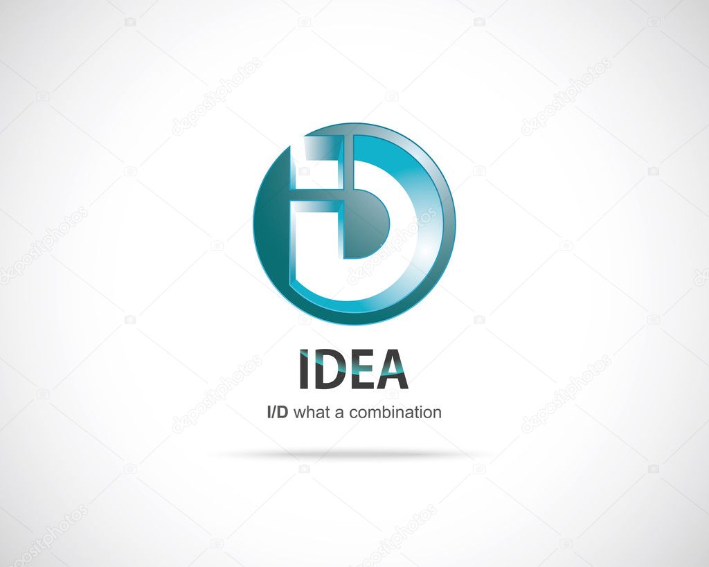 Combination of Letters I and D. Abstract Vector Logo Design Template. Creative Blue Concept Icon