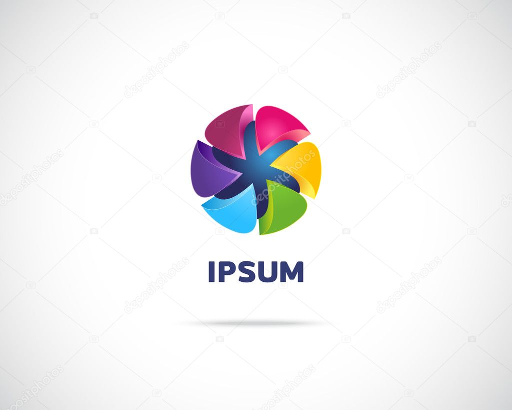 Abstract Vector Logo Design Template. Creative Round Concept Icon