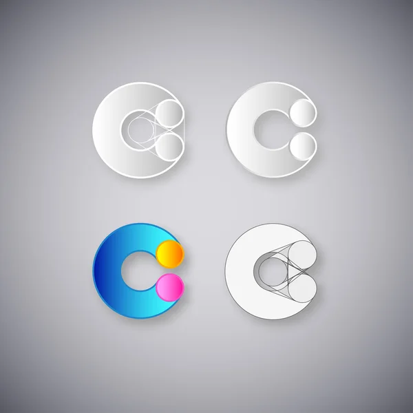 Abstract Vector Combination of Letter C — Stock Vector