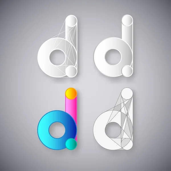 Abstract vector combinatie van letter d — Stockvector