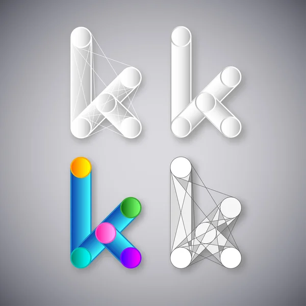 Abstract Vector Combination of Letter K — Stock Vector