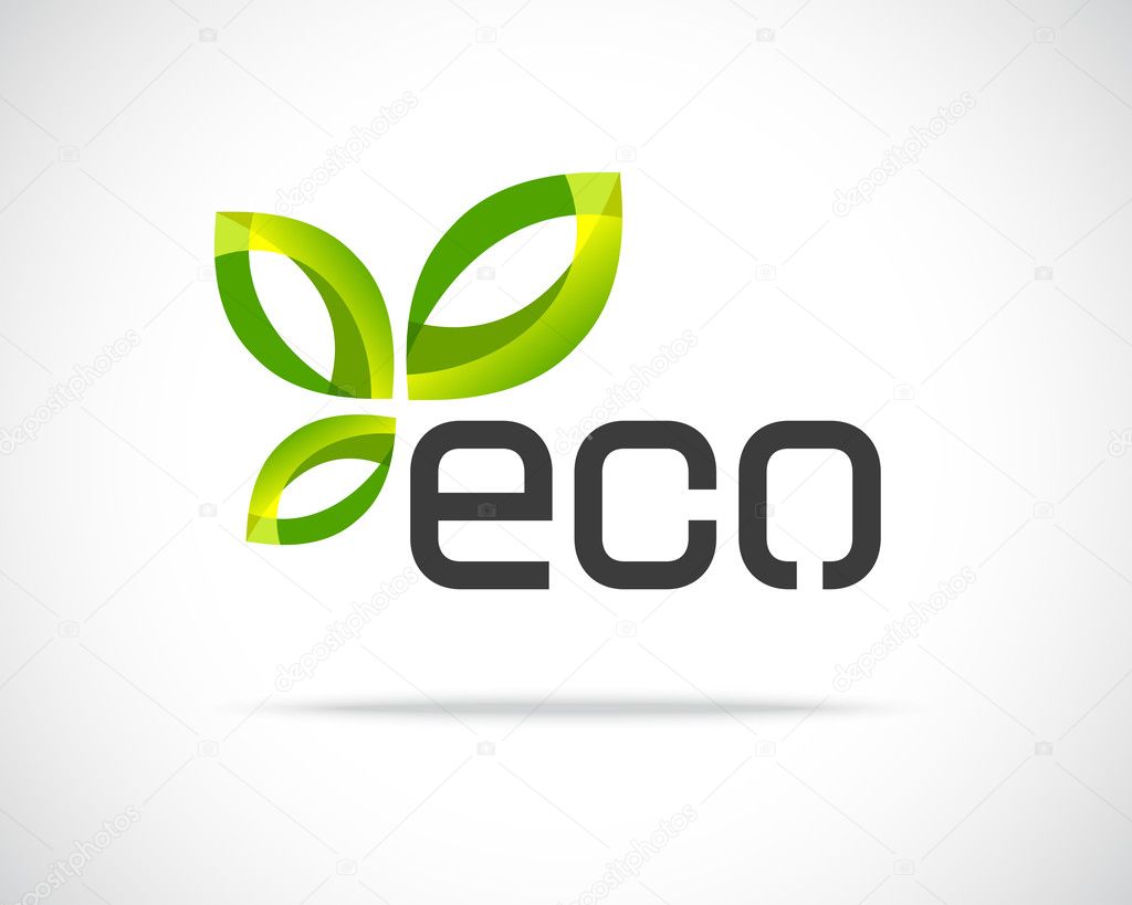Abstract Vector Eco Green Leaf Logo Design Template. Creative Ecology Concept Icon