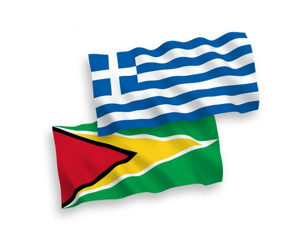 Белом Фоне Выделены Национальные Векторные Волновые Флаги Греции Кооперативной Республики — стоковый вектор