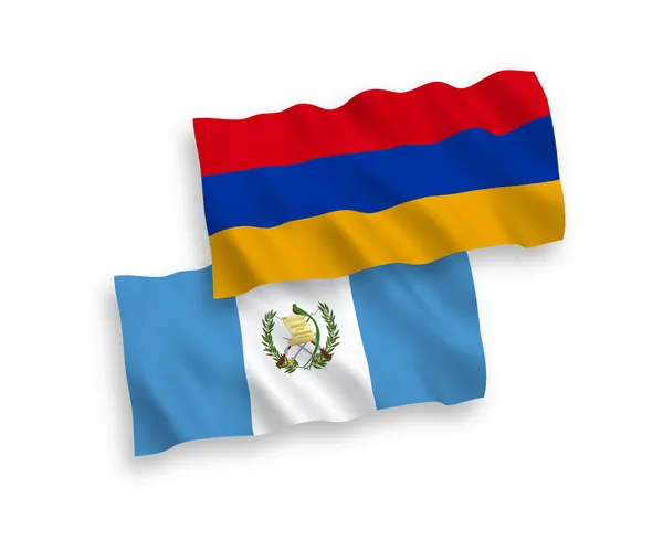 Bandiere Nazionali Tessuto Vettoriale Della Repubblica Del Guatemala Dell Armenia — Vettoriale Stock