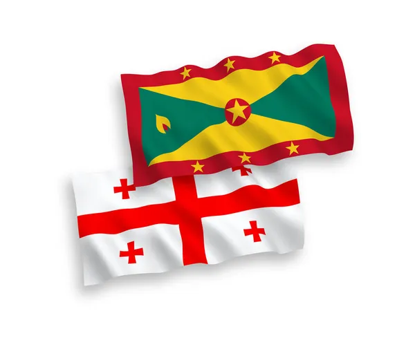 Белом Фоне Выделены Национальные Векторные Волновые Флаги Гренады Грузии Соотношение — стоковый вектор