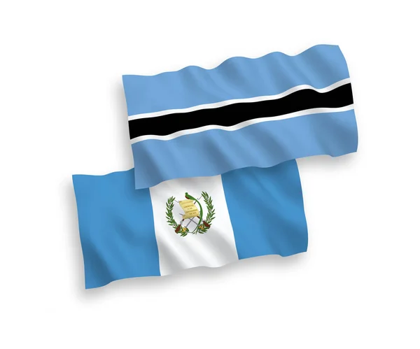 Banderas Nacionales Ondas Vectoriales República Guatemala Botswana Aisladas Sobre Fondo — Vector de stock