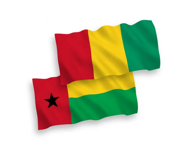 Banderas Nacionales Ondas Vectoriales Guinea Bissau Guinea Aisladas Sobre Fondo — Vector de stock