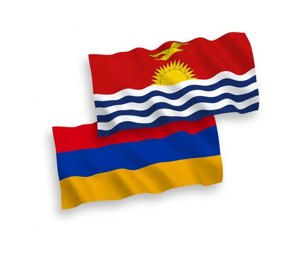 Белом Фоне Выделены Национальные Векторные Флаги Кирибати Армении Соотношение — стоковый вектор