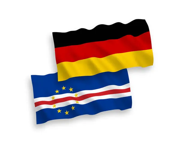Bandiere Nazionali Tessuto Vettoriale Della Germania Della Repubblica Cabo Verde — Vettoriale Stock