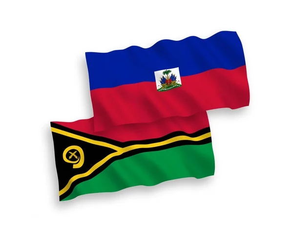 Zászló Republic of Haiti and Republic of Vanuatu, fehér alapon — Stock Vector