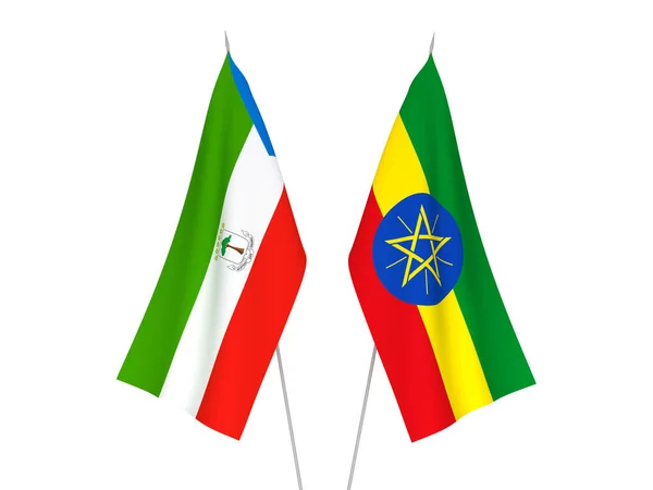 埃塞俄比亚和赤道几内亚共和国国旗 — 图库照片