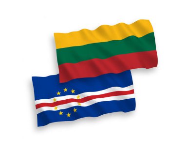 Beyaz bir arkaplanda Litvanya ve Cabo Cumhuriyeti bayrakları