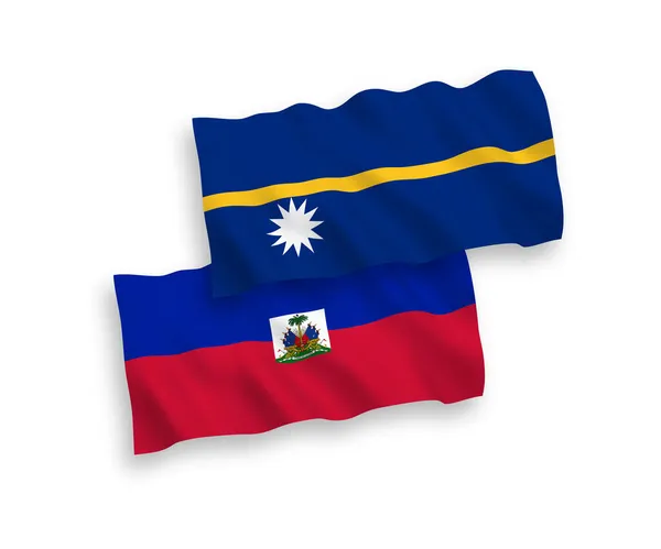 Banderas de la República de Haití y la República de Nauru sobre un fondo blanco — Archivo Imágenes Vectoriales