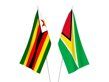 Zimbabwe ve Kooperatif Guyana Cumhuriyeti bayrakları