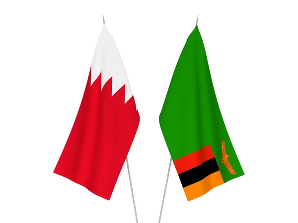 Bahrain and Republic of Zambia flags — Stock Photo, Image