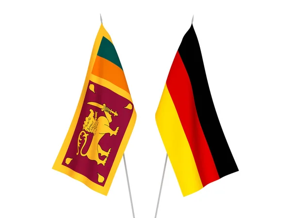 Německo a srílanské vlajky Demokratické socialistické republiky — Stock fotografie