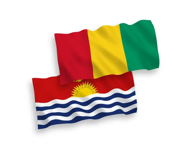 白底基里巴斯共和国和几内亚共和国国旗 — 图库矢量图片