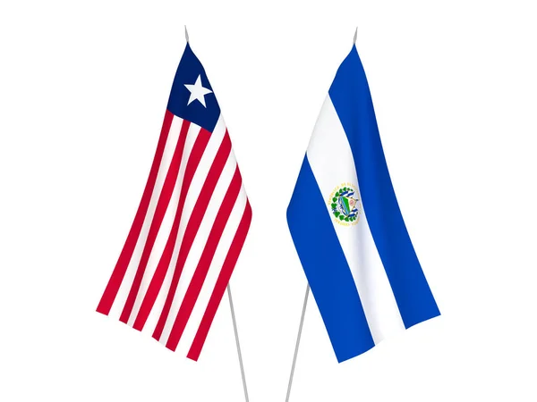 Flaggorna El Salvador och Liberia — Stockfoto