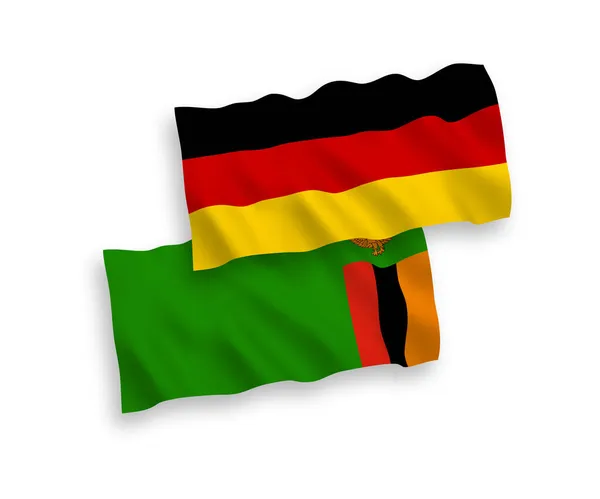 Bandiere Nazionali Tessuto Vettoriale Della Germania Della Repubblica Dello Zambia — Vettoriale Stock