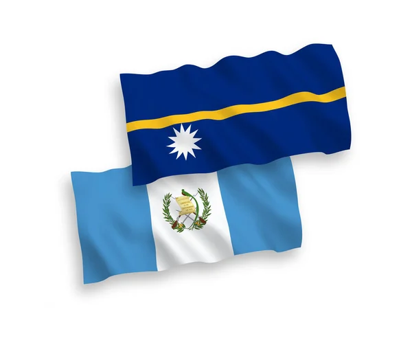 Nationale Vector Weefsel Golf Vlaggen Van Republiek Guatemala Republiek Nauru — Stockvector