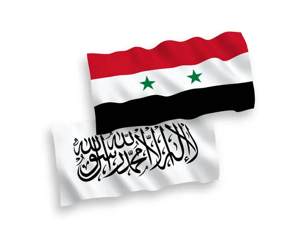 Флаги Талибана и Сирии на белом фоне — стоковый вектор