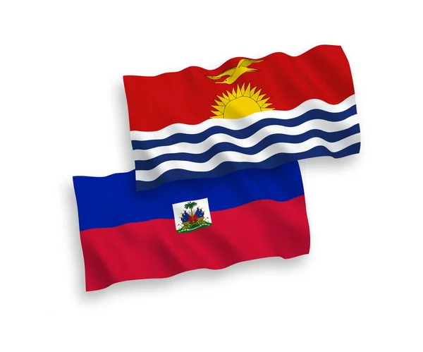 Флаги Республики Кирибати и Республики Гаити на белом фоне — стоковый вектор