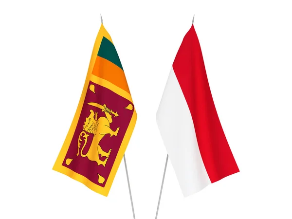 Flagi Demokratyczno-Socjalistycznej Republiki Sri Lanki i Indonezji — Zdjęcie stockowe