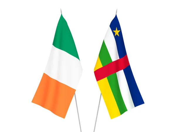 Írország és a Közép-afrikai Köztársaság lobogói — Stock Fotó