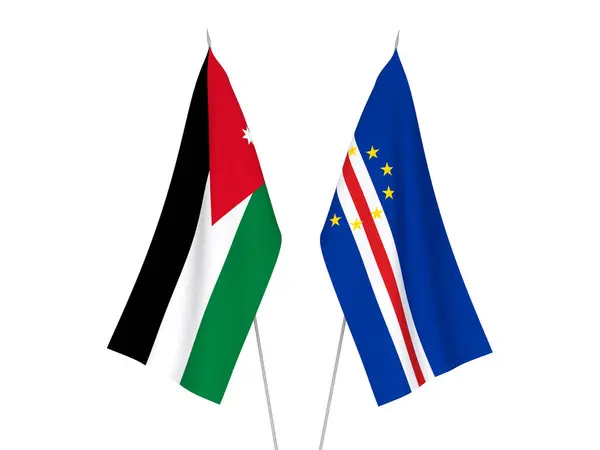 佛得角共和国和约旦哈希姆王国国旗 — 图库照片