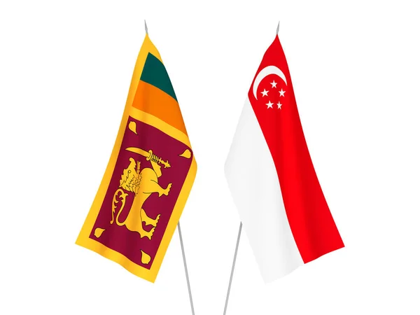 Demokratiska socialistiska republiken Sri Lankas och Singapores flagg — Stockfoto