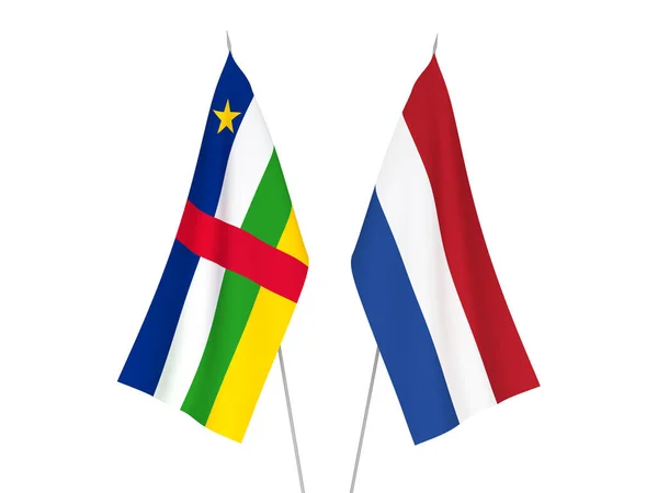 荷兰和中非共和国国旗 — 图库照片