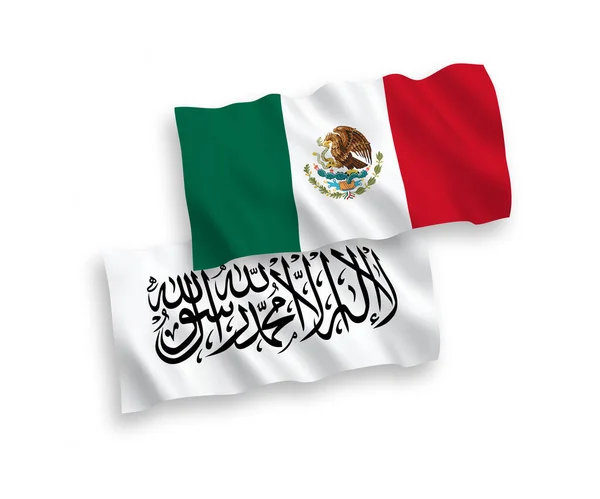 Banderas Nacionales Ondas Vectoriales México Talibanes Aisladas Sobre Fondo Blanco — Vector de stock