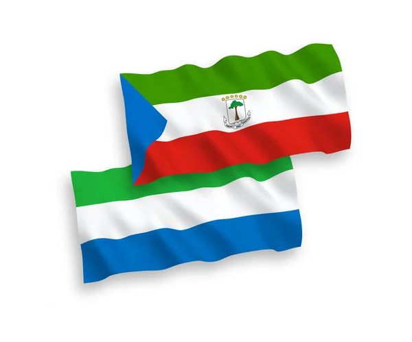 Nationale Vector Weefsel Golf Vlaggen Van Republiek Equatoriaal Guinea Sierra — Stockvector