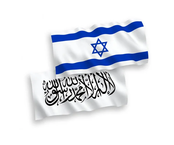 Narodowe Flagi Tkanin Wektorowych Talibów Izraela Odizolowane Białym Tle Proporcja — Wektor stockowy