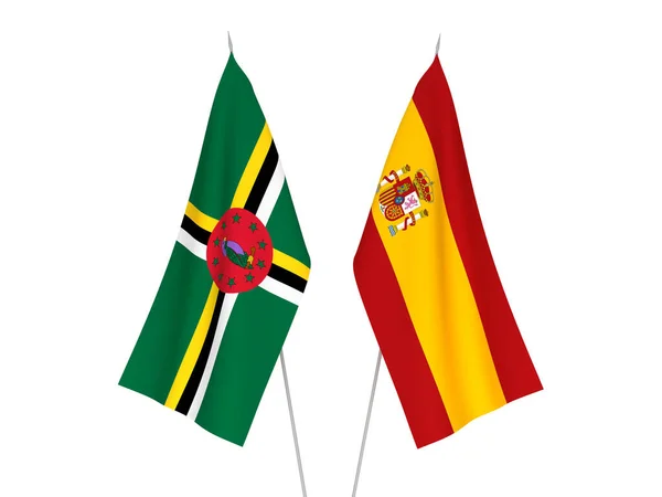 Banderas de España y Dominica — Foto de Stock