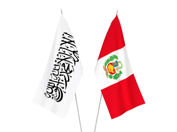 Peru and Taliban flags — стоковое фото