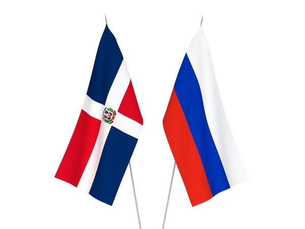 俄罗斯和多米尼加共和国国旗 — 图库照片