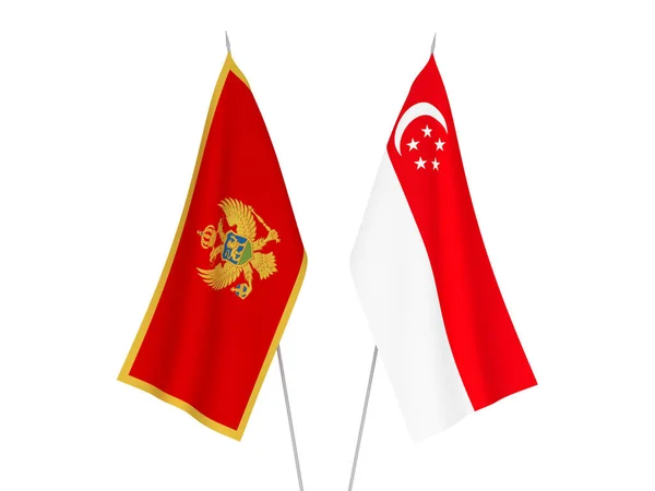 Flagi Republiki Środkowoafrykańskiej i Singapuru — Zdjęcie stockowe