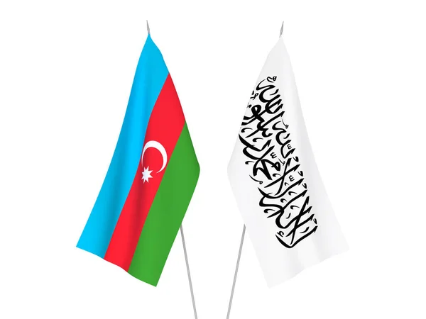 Bandeiras da República do Azerbaijão e dos talibã — Fotografia de Stock