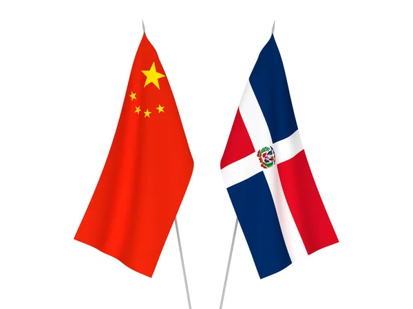 Прапори Китаю та Домініканської Республіки — стокове фото