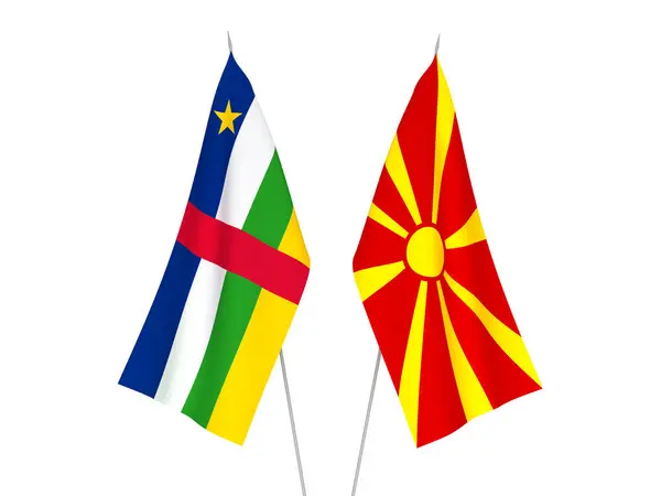 Drapeaux de Macédoine du Nord et de République centrafricaine — Photo