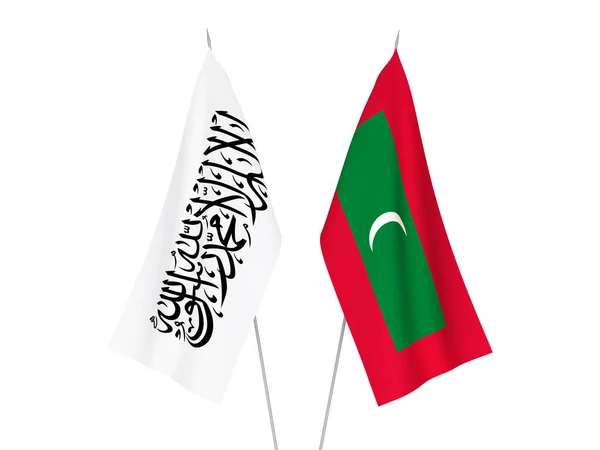 Maldives and Taliban flags — Stockfoto