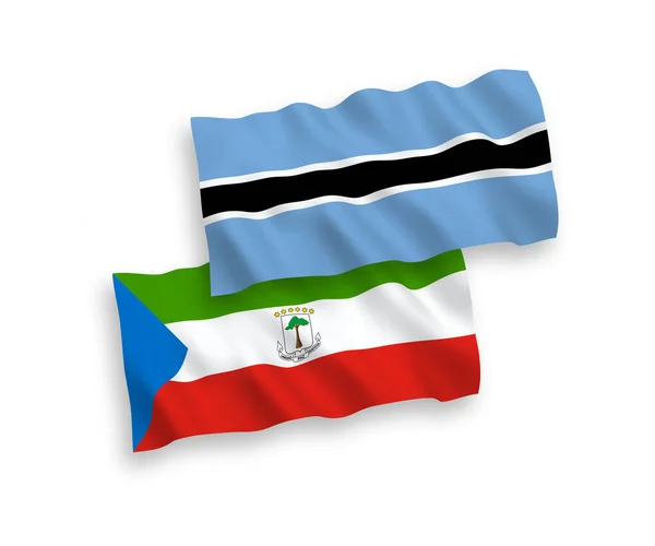 Nationale Vector Weefsel Golf Vlaggen Van Republiek Equatoriaal Guinea Botswana — Stockvector