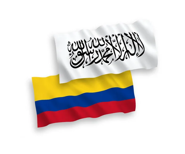 Флаги Национальных Векторных Тканей Талибана Колумбии Выделены Белом Фоне Соотношение — стоковый вектор