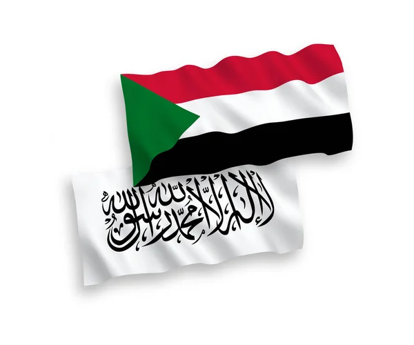 Talibanernas och Sudans flaggor på vit botten — Stock vektor
