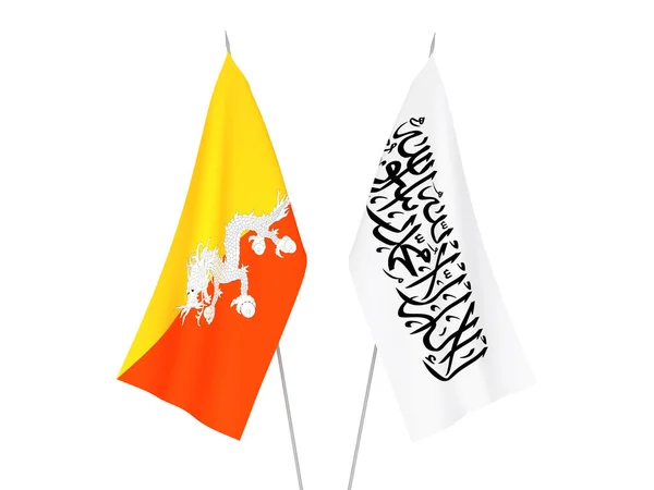 Флаги Бутана и Талибана — стоковое фото